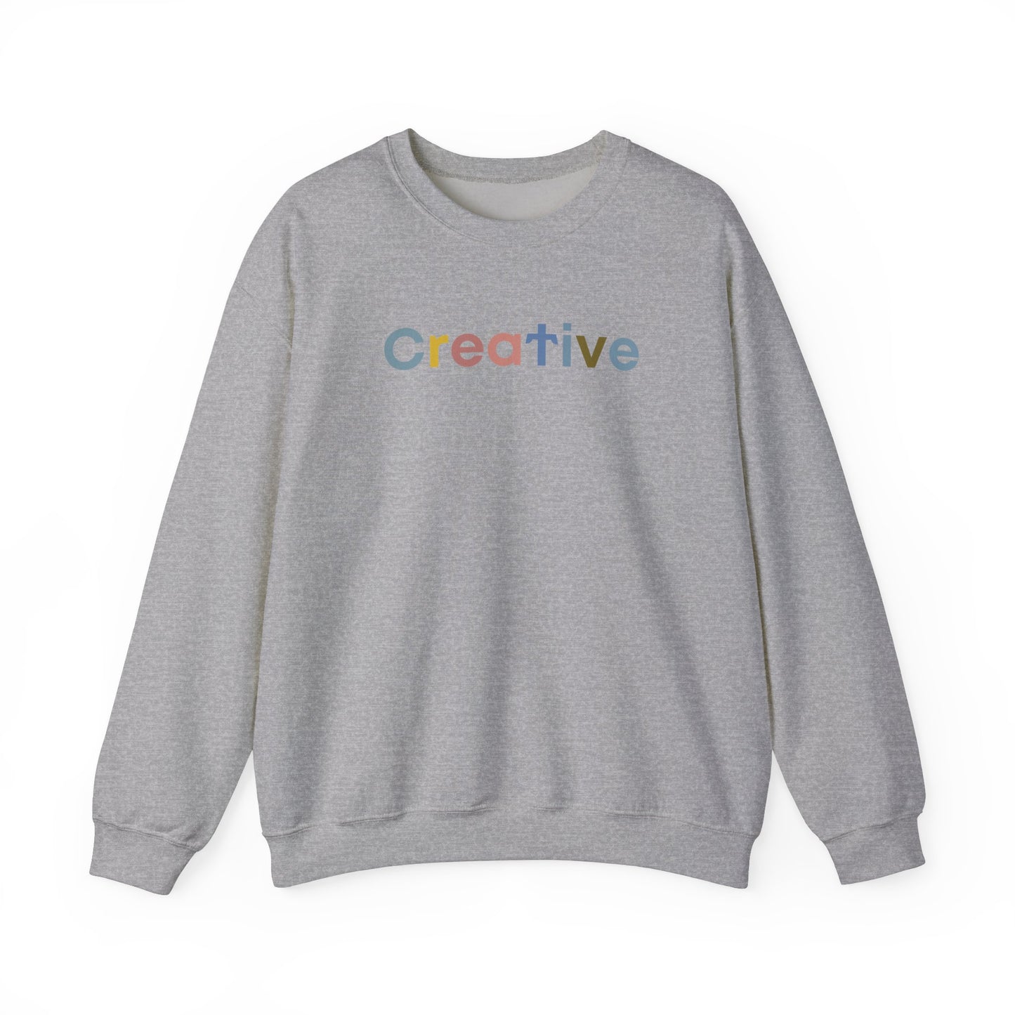 Creative written in Colourful Typo Unisex Heavy Blend™ Crewneck Sweatshirt