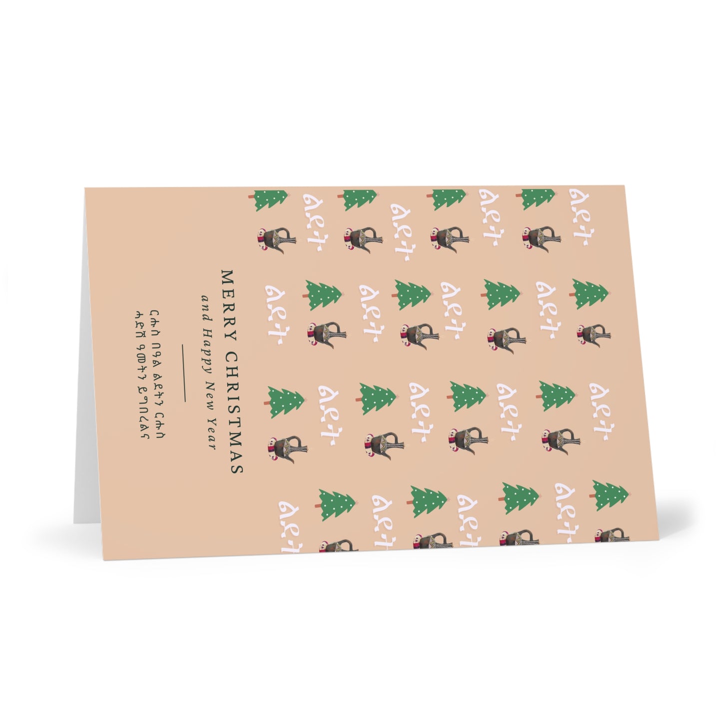 Christmas Jebena Greeting Cards darker beige (7 pcs)