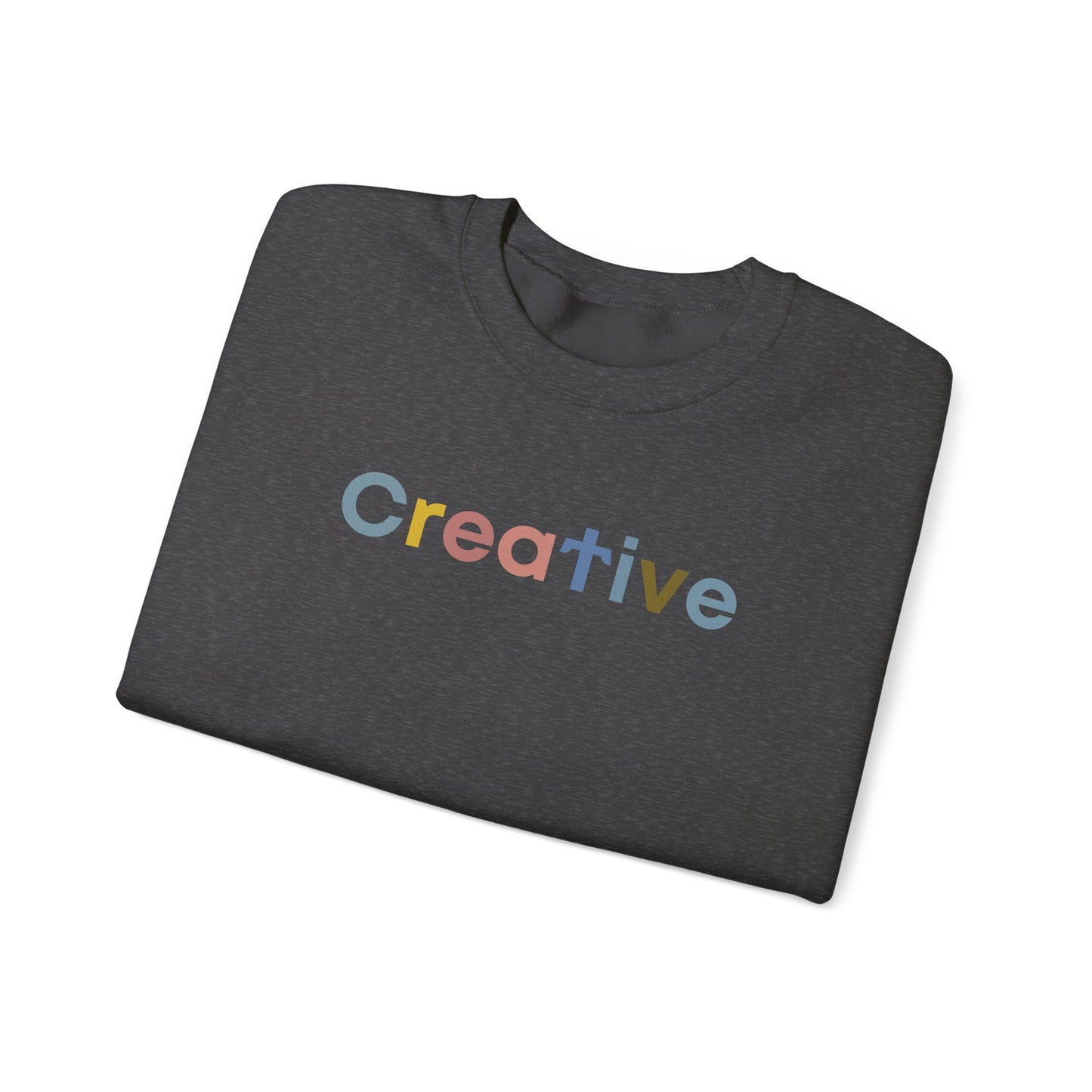 Creative written in Colourful Typo Unisex Heavy Blend™ Crewneck Sweatshirt