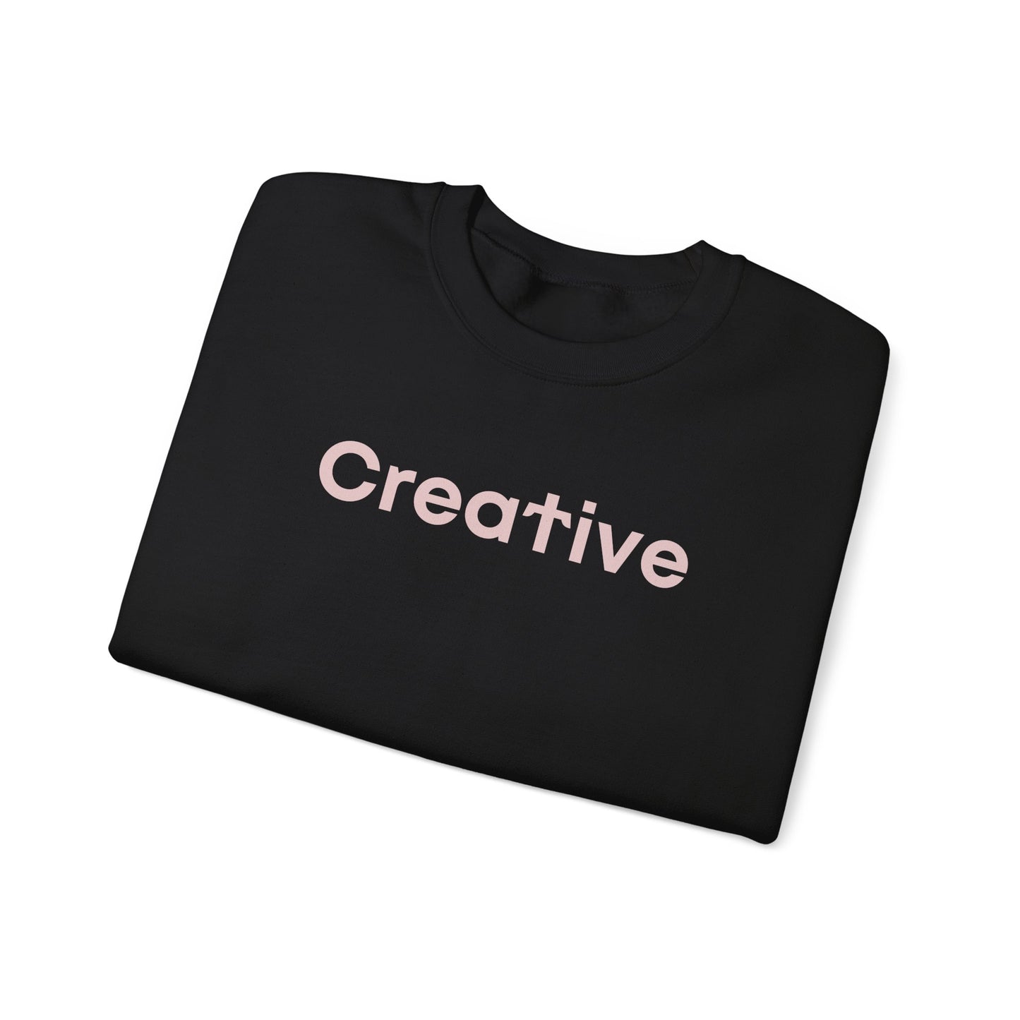 Creative written in pastel beige Typo Unisex Heavy Blend™ Crewneck Sweatshirt
