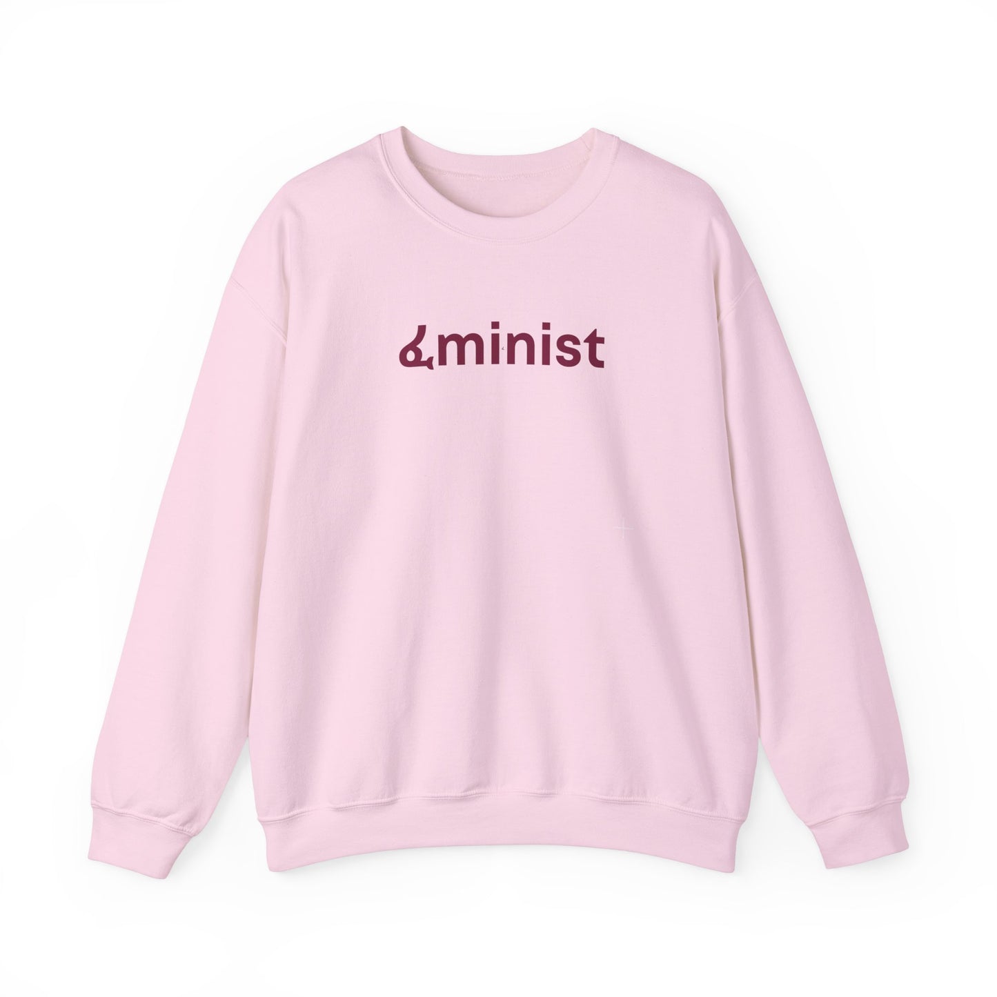 Feminist (ፈminist) written in Burgundy Unisex Heavy Blend™ Crewneck Sweatshirt