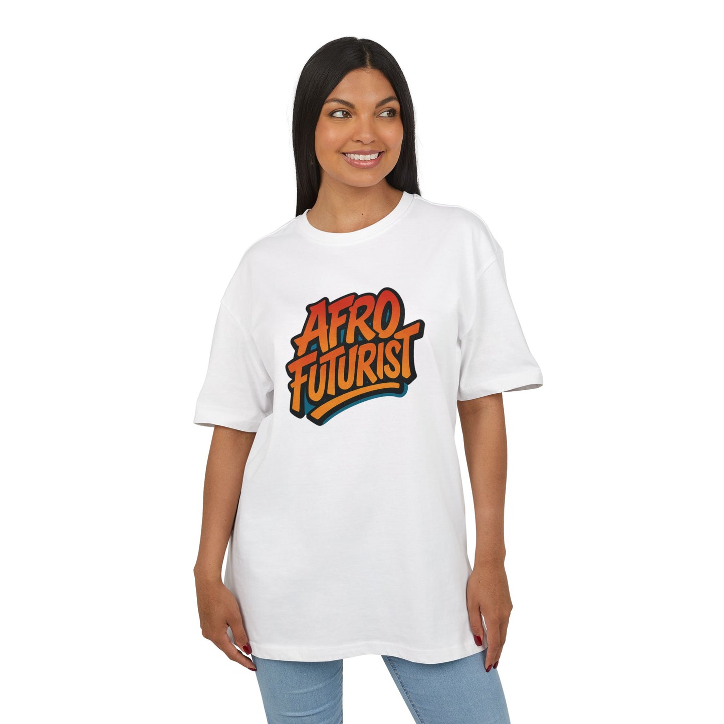 Afro Futurist Unisex Heavy Oversize Tee, Graphic T-Shirt for Trendsetters, Streetwear, Casual Wear, Gift for Artists, Fashion Statement