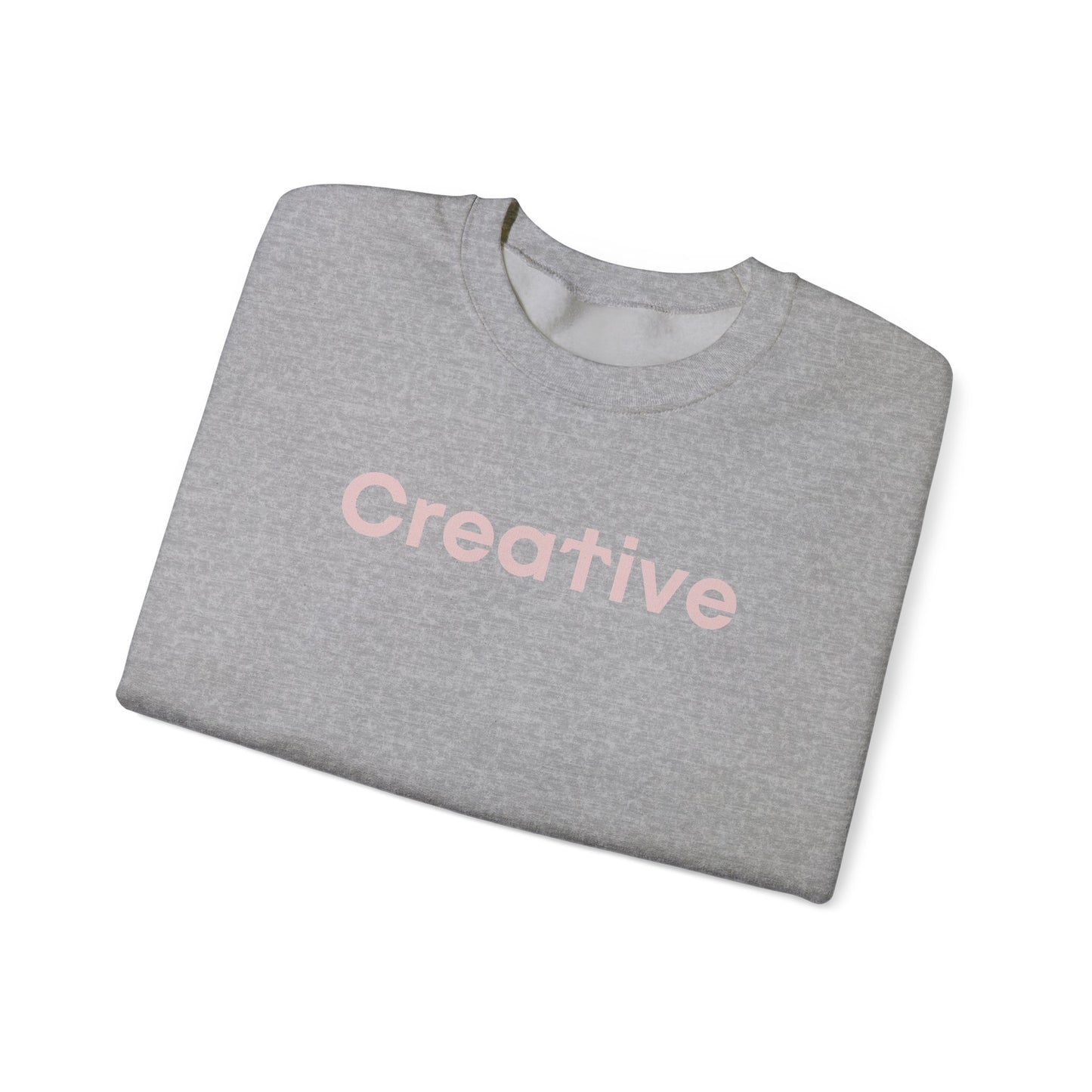 Creative written in pastel beige Typo Unisex Heavy Blend™ Crewneck Sweatshirt