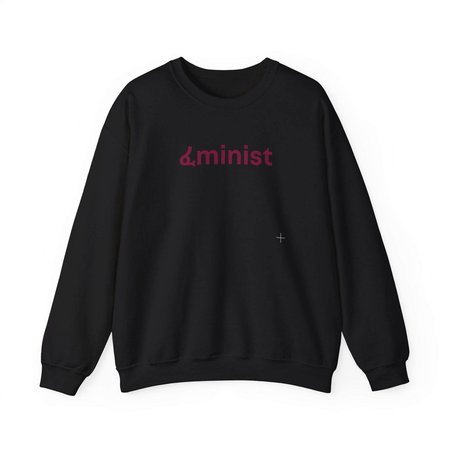 Feminist (ፈminist) written in Burgundy Unisex Heavy Blend™ Crewneck Sweatshirt