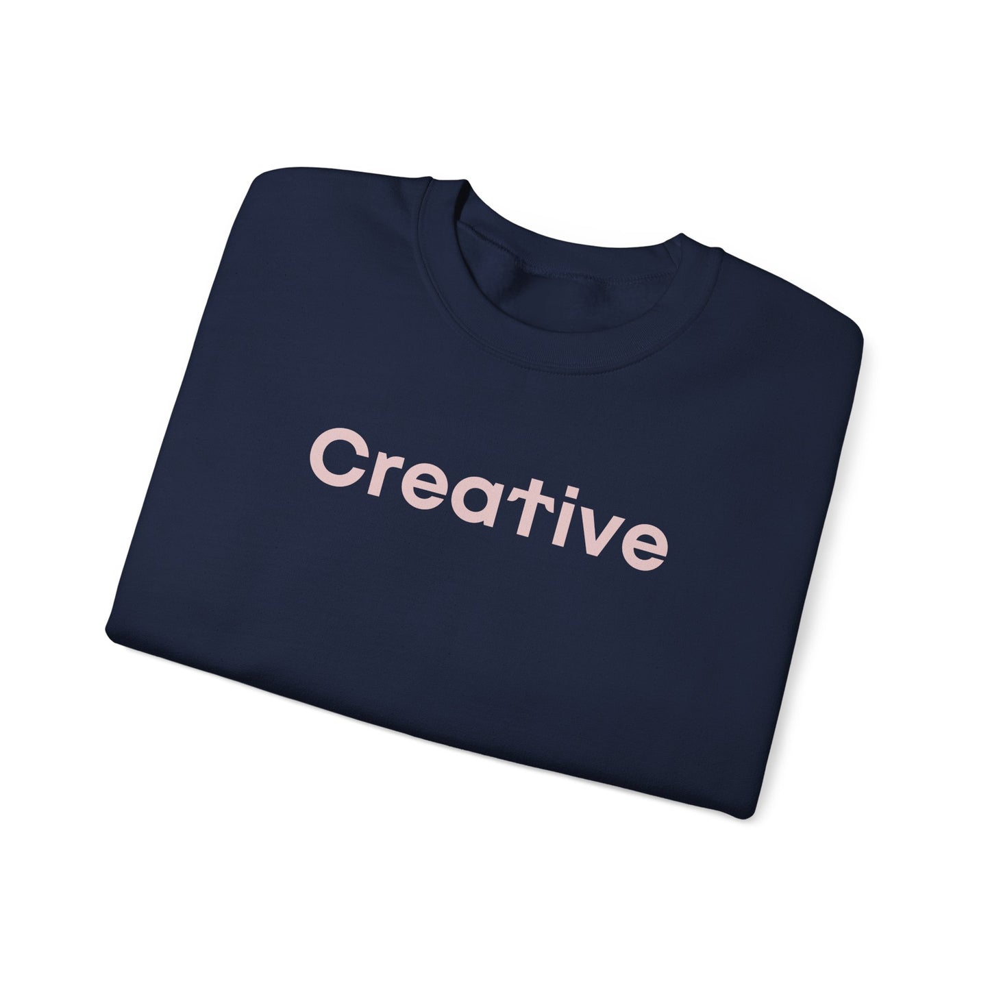 Creative written in pastel beige Typo Unisex Heavy Blend™ Crewneck Sweatshirt