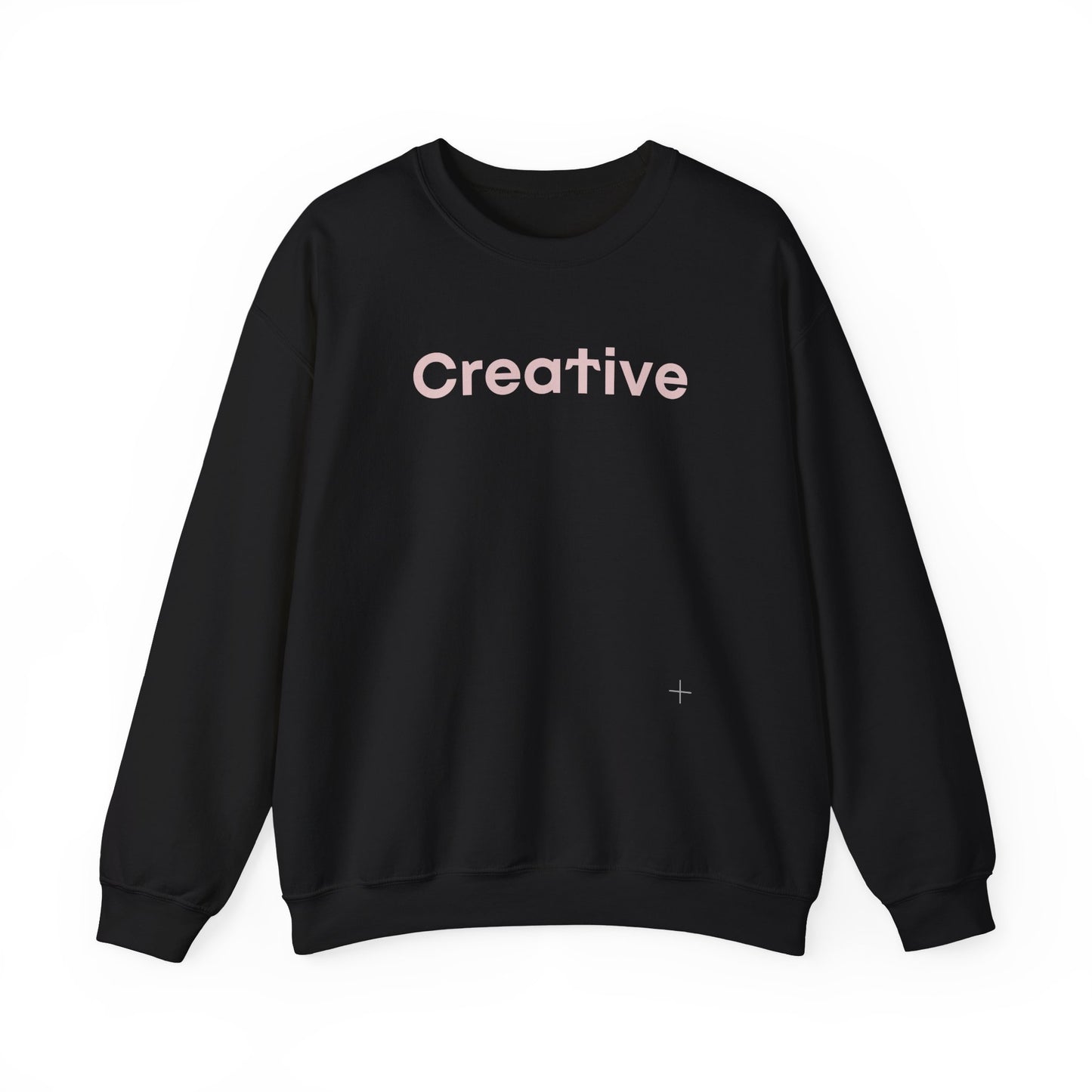 Creative written in pastel beige Typo Unisex Heavy Blend™ Crewneck Sweatshirt