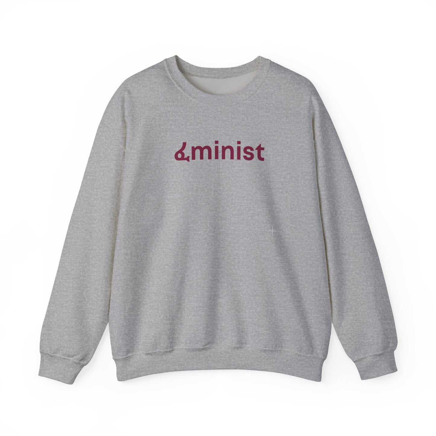 Feminist (ፈminist) written in Burgundy Unisex Heavy Blend™ Crewneck Sweatshirt