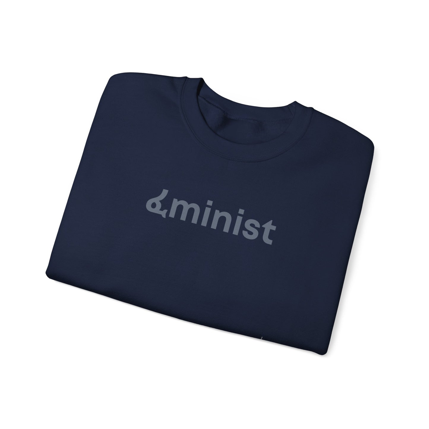 Feminist (ፈminist) written in Blue Unisex Heavy Blend™ Crewneck Sweatshirt