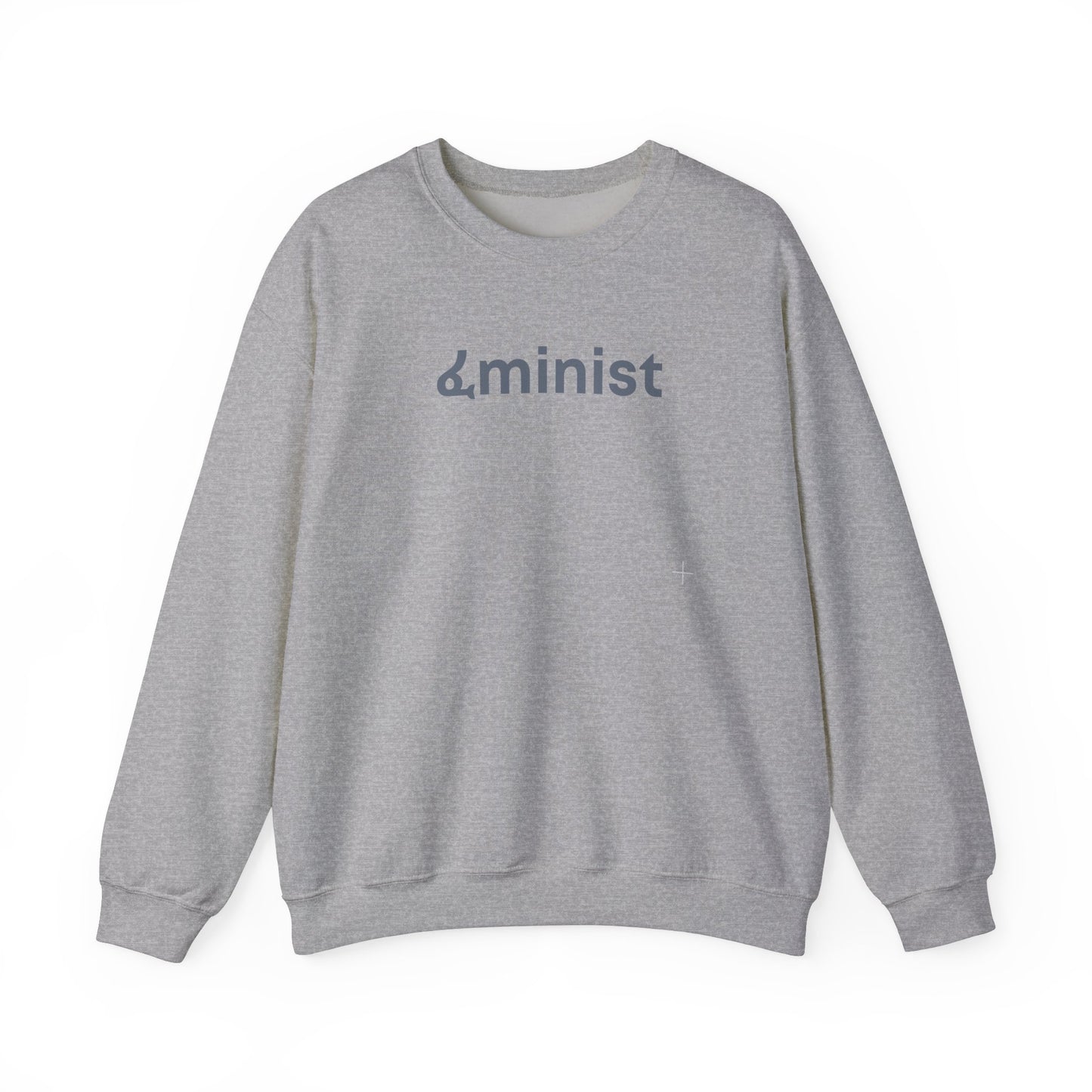 Feminist (ፈminist) written in Blue Unisex Heavy Blend™ Crewneck Sweatshirt