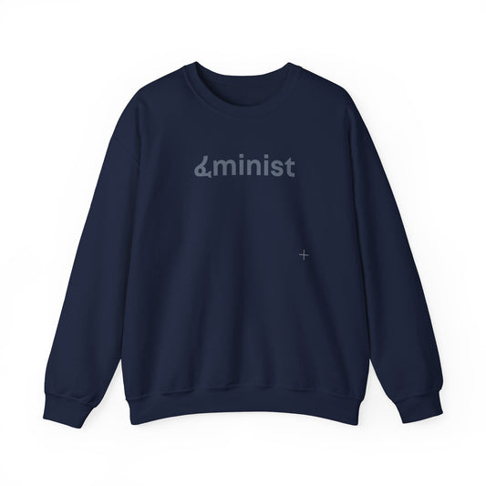 Feminist (ፈminist) written in Blue Unisex Heavy Blend™ Crewneck Sweatshirt