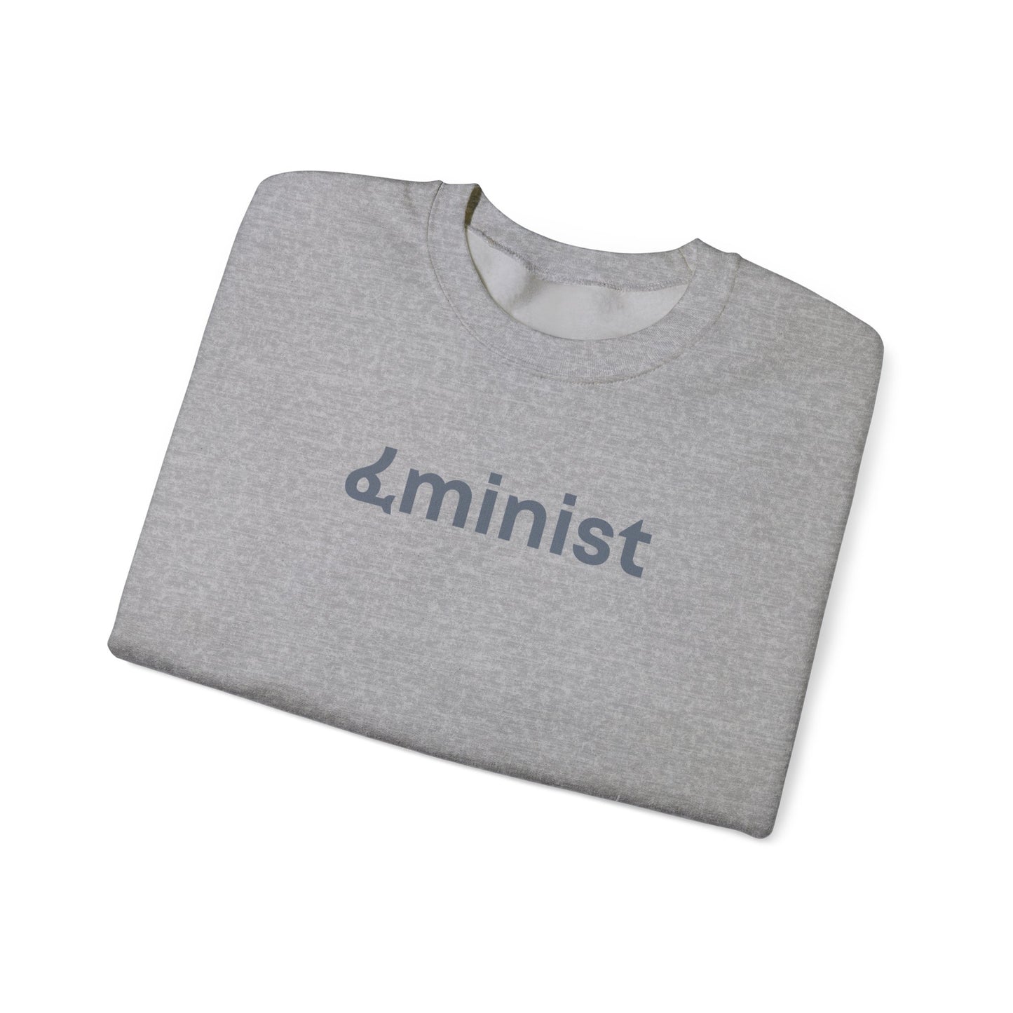 Feminist (ፈminist) written in Blue Unisex Heavy Blend™ Crewneck Sweatshirt