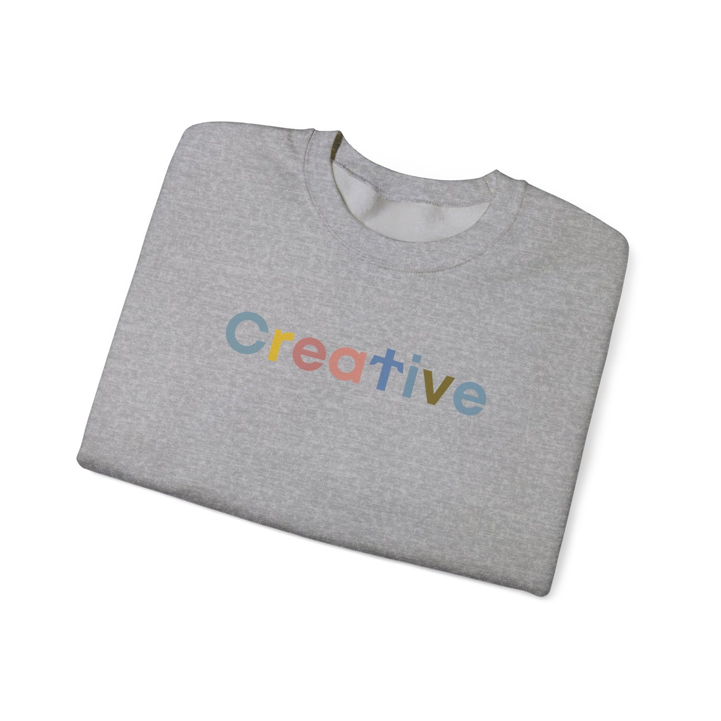 Creative written in Colourful Typo Unisex Heavy Blend™ Crewneck Sweatshirt