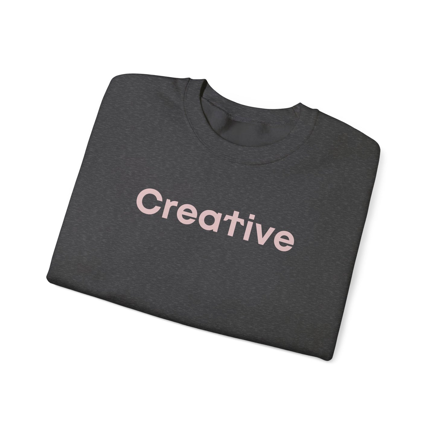 Creative written in pastel beige Typo Unisex Heavy Blend™ Crewneck Sweatshirt