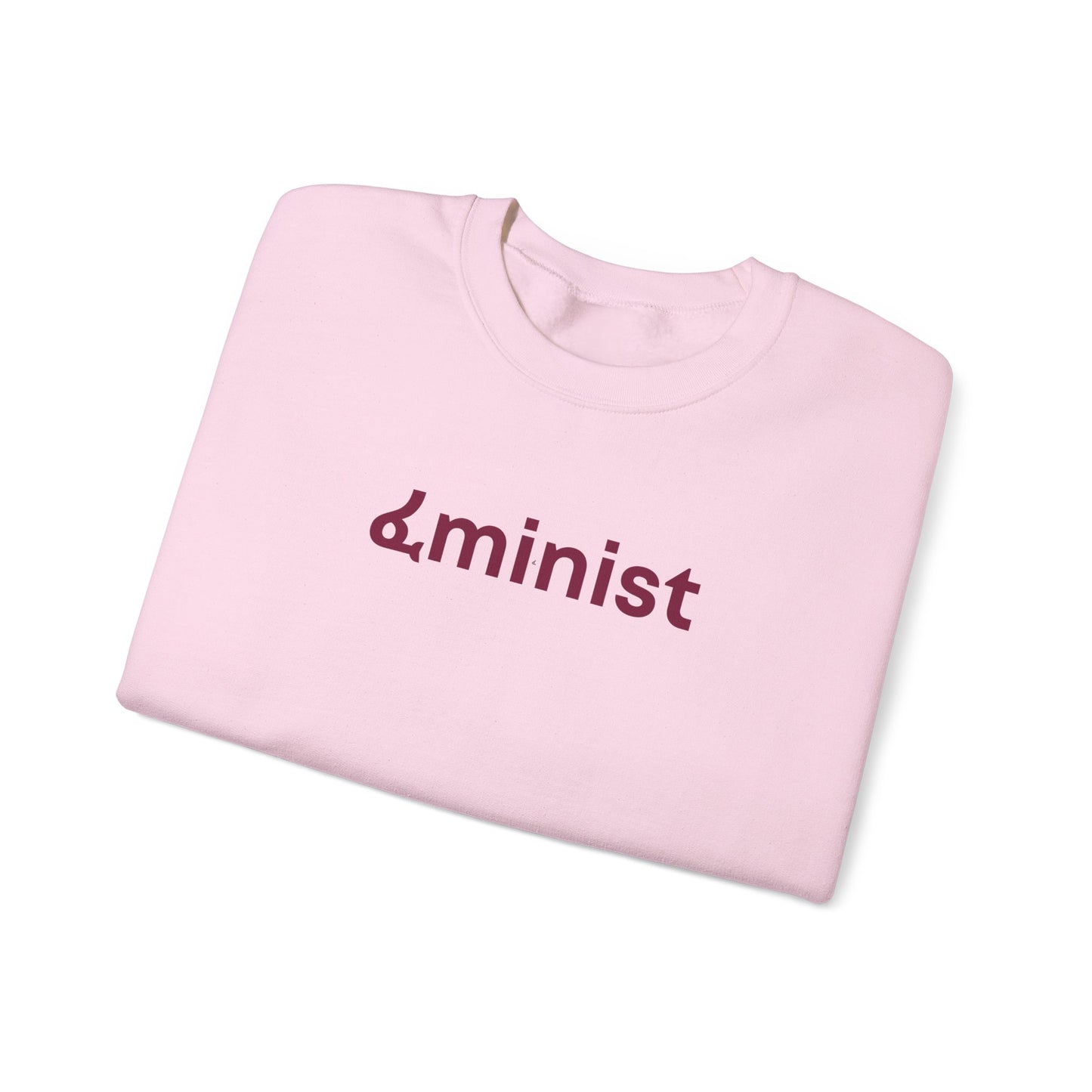 Feminist (ፈminist) written in Burgundy Unisex Heavy Blend™ Crewneck Sweatshirt