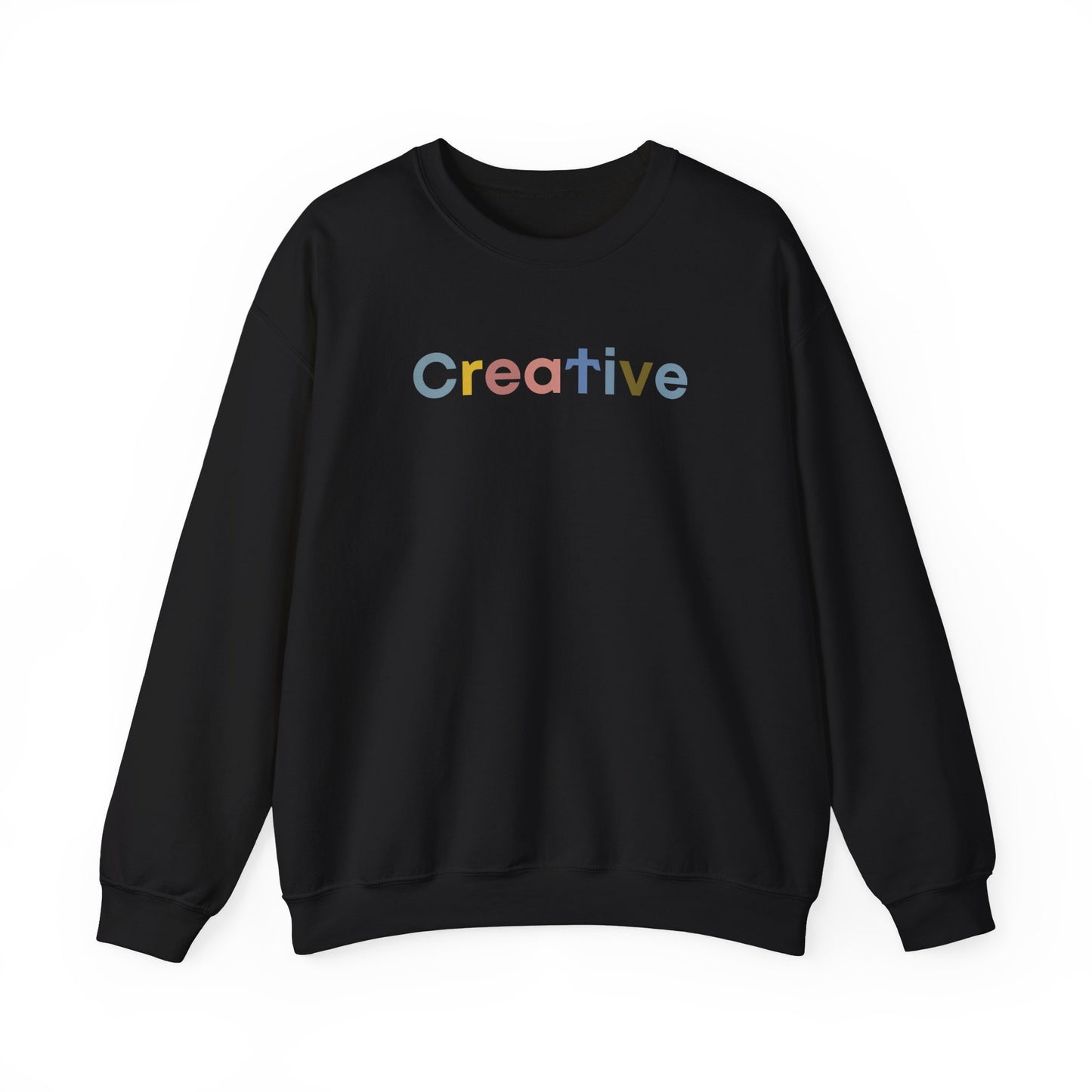Creative written in Colourful Typo Unisex Heavy Blend™ Crewneck Sweatshirt