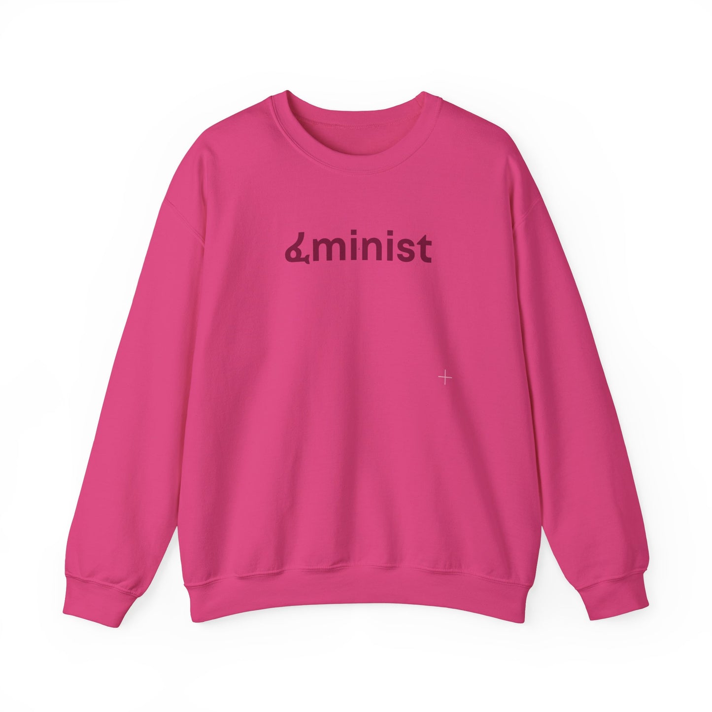 Feminist (ፈminist) written in Burgundy Unisex Heavy Blend™ Crewneck Sweatshirt