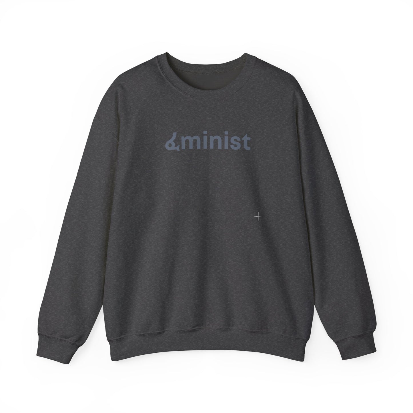 Feminist (ፈminist) written in Blue Unisex Heavy Blend™ Crewneck Sweatshirt