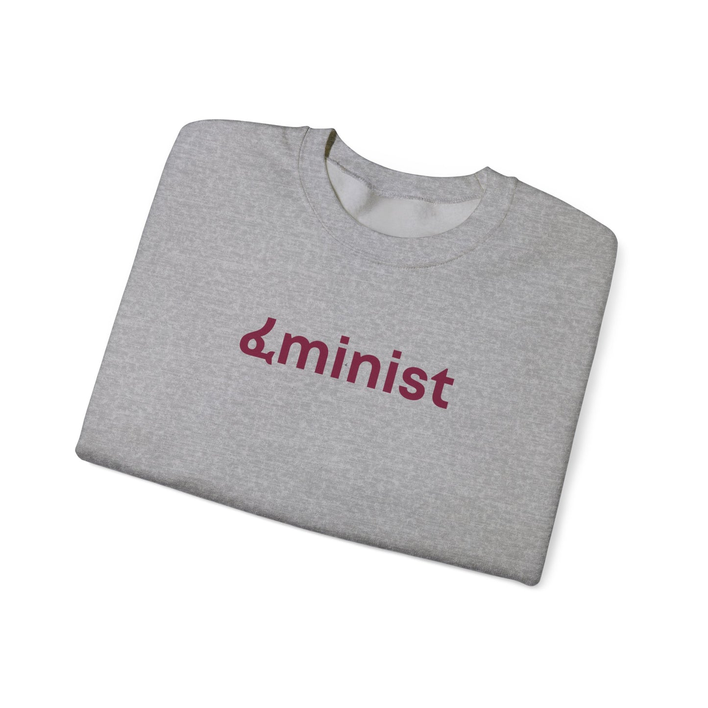 Feminist (ፈminist) written in Burgundy Unisex Heavy Blend™ Crewneck Sweatshirt