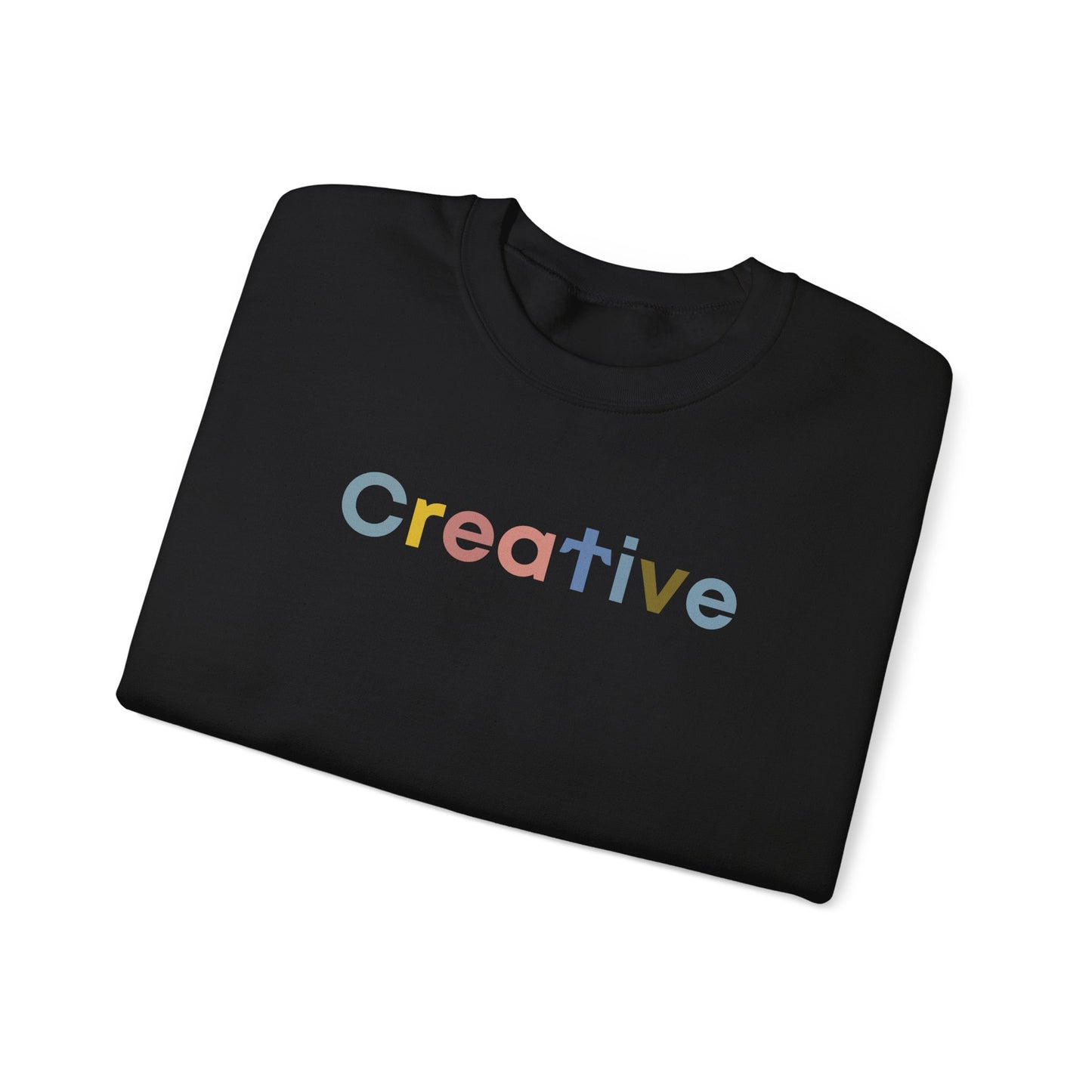 Creative written in Colourful Typo Unisex Heavy Blend™ Crewneck Sweatshirt
