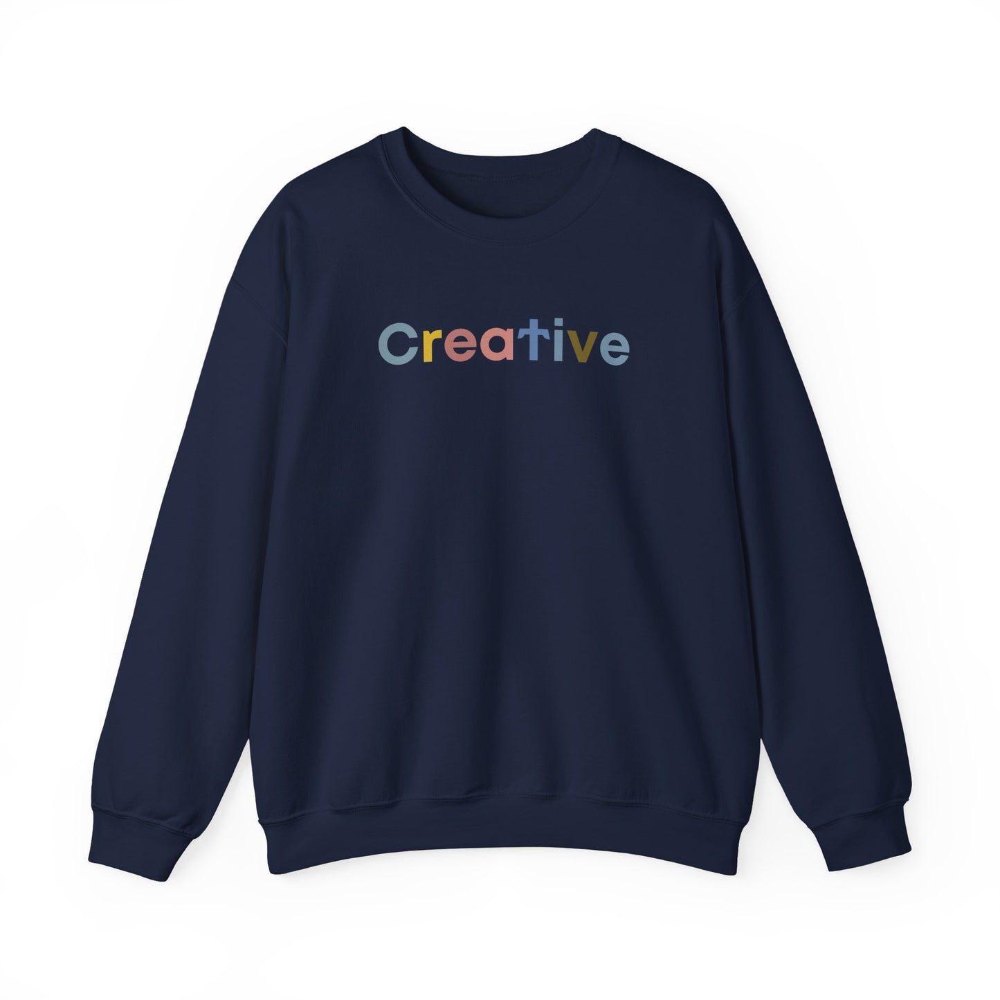Creative written in Colourful Typo Unisex Heavy Blend™ Crewneck Sweatshirt