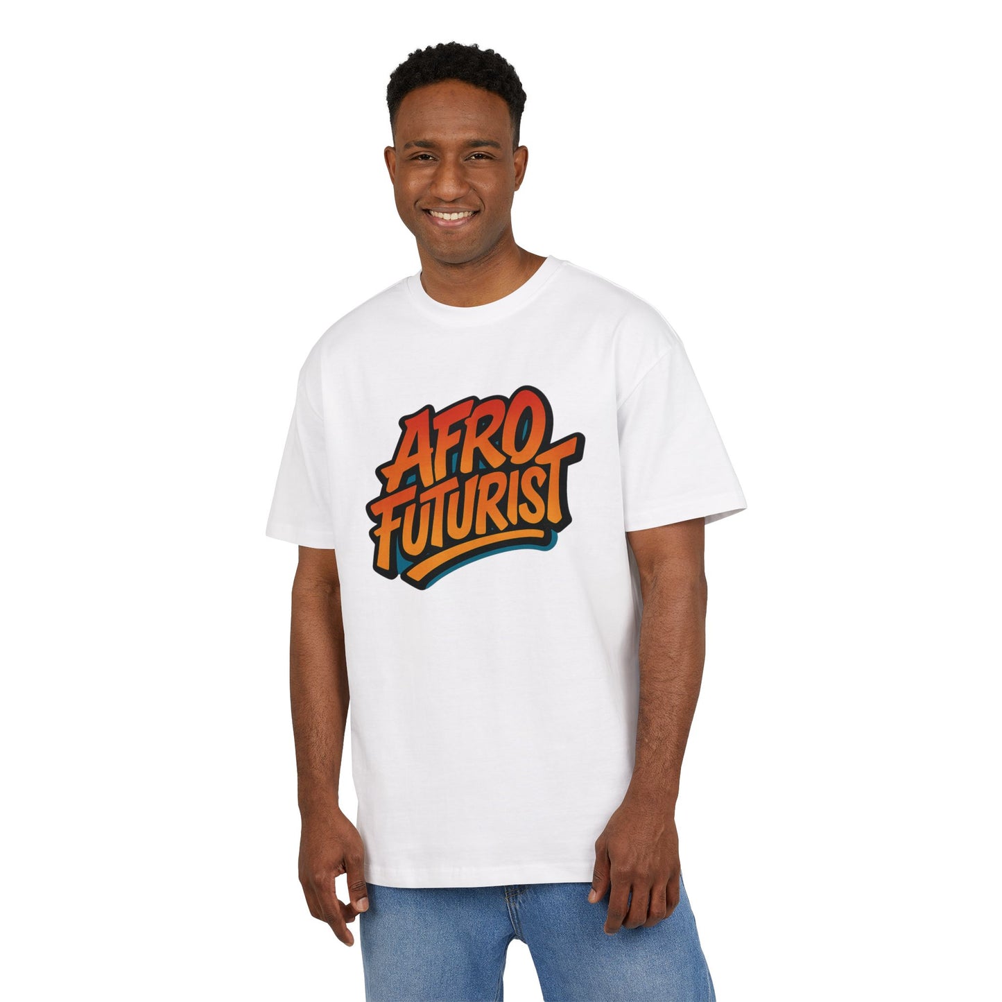 Afro Futurist Unisex Heavy Oversize Tee, Graphic T-Shirt for Trendsetters, Streetwear, Casual Wear, Gift for Artists, Fashion Statement